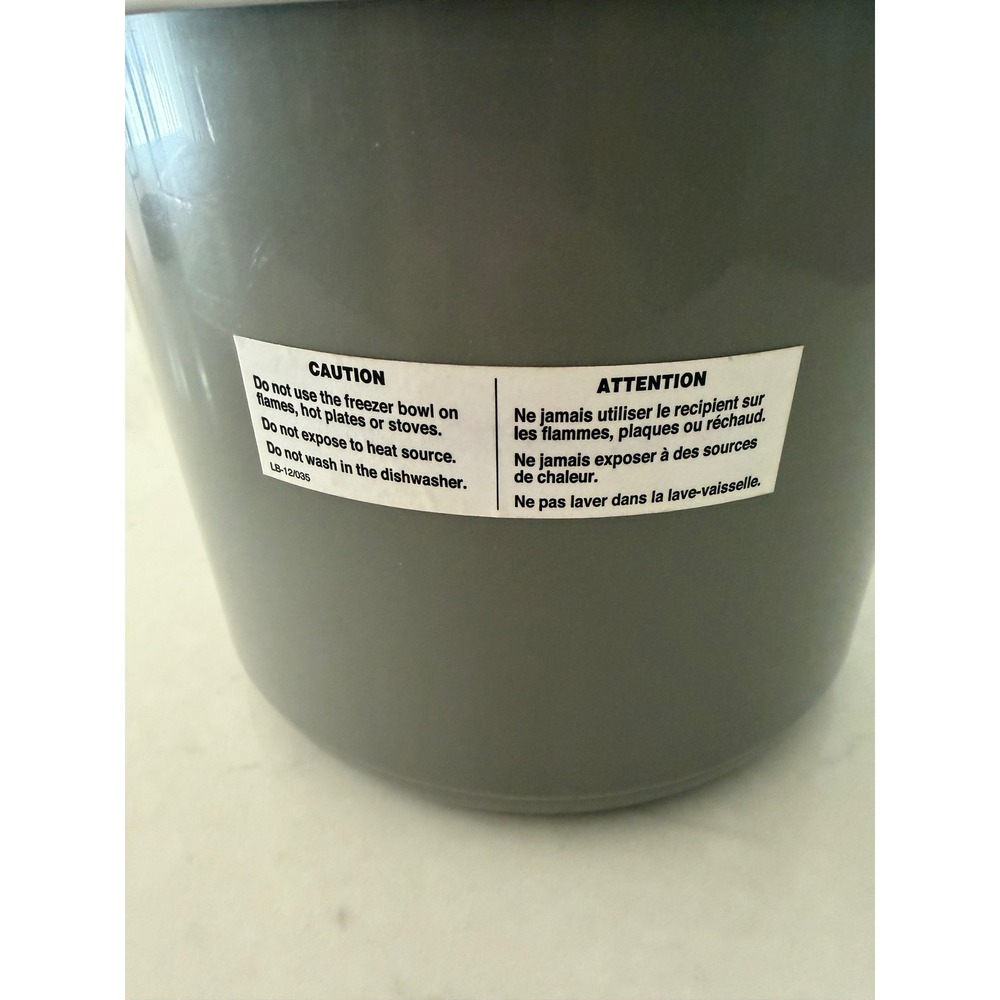 Cuisinart 2 Quart Ice Cream Maker Replacement Freezer Bowl Grey ICE-30RF - Picture 4 of 5